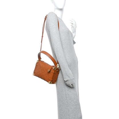 Louis Vuitton Calfskin Debossed Monogram Side Trunk Tan 2 of 10