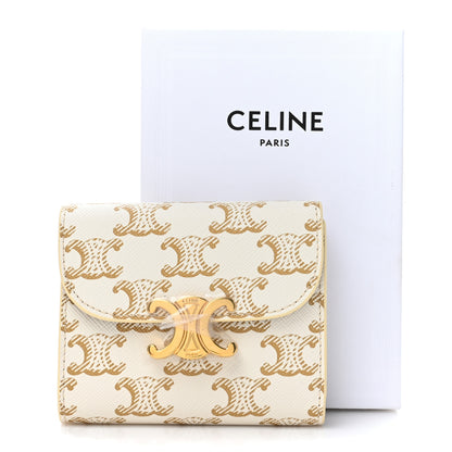 Celine Triomphe Canvas Small Triomphe Wallet White 9 of 9