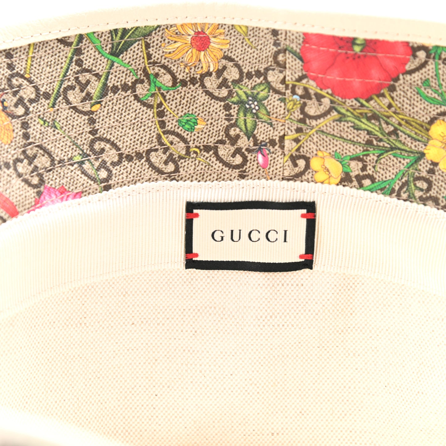 GG Supreme Monogram Flora Fedora Hat M White