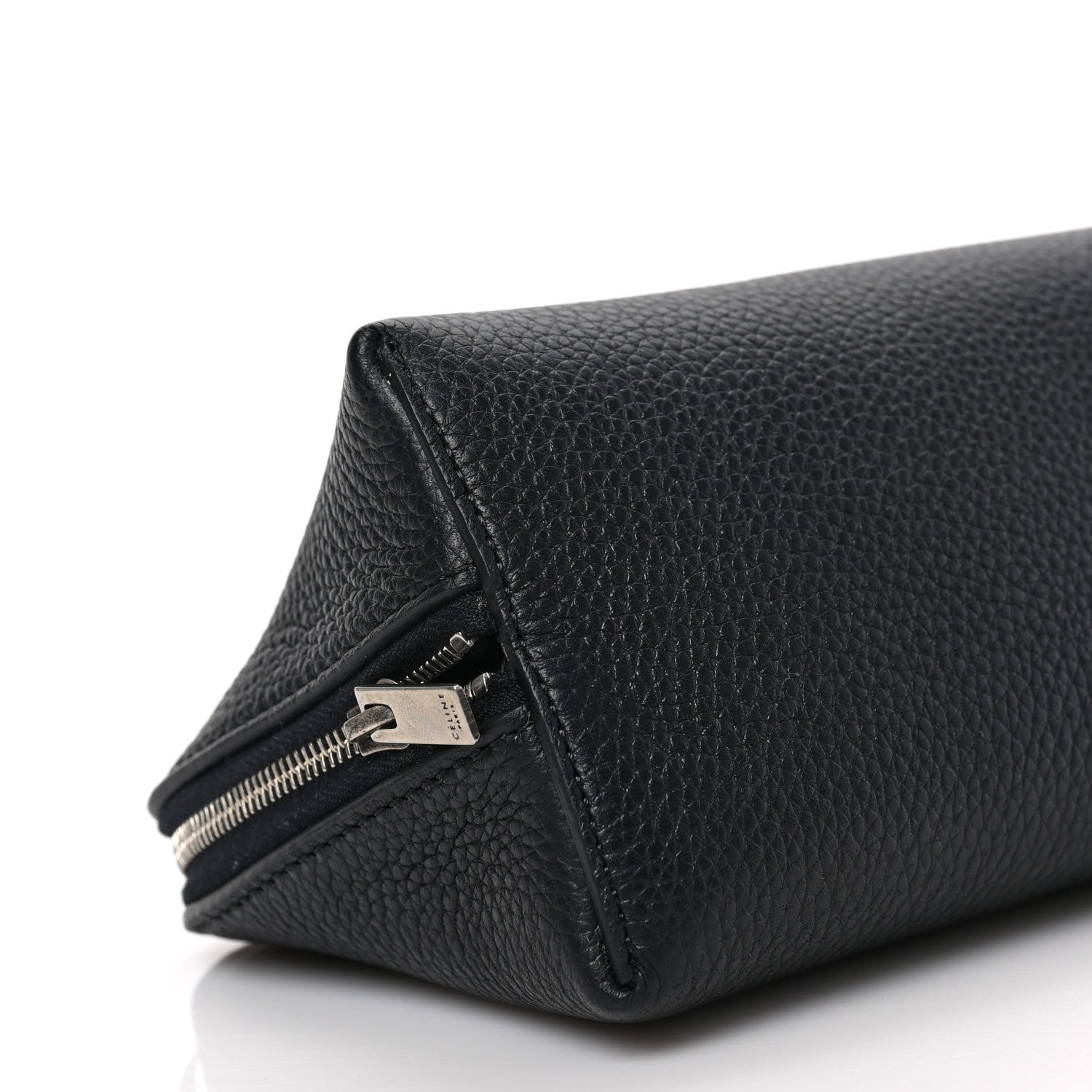Celine Textured Calfskin Cosmetic Pouch Bag Black 7 of 8