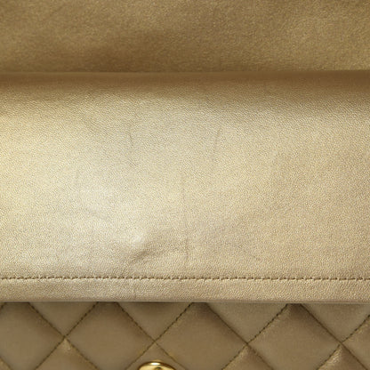 Chanel Metallic Lambskin Quilted Jumbo Double Flap Gold 16 of 17