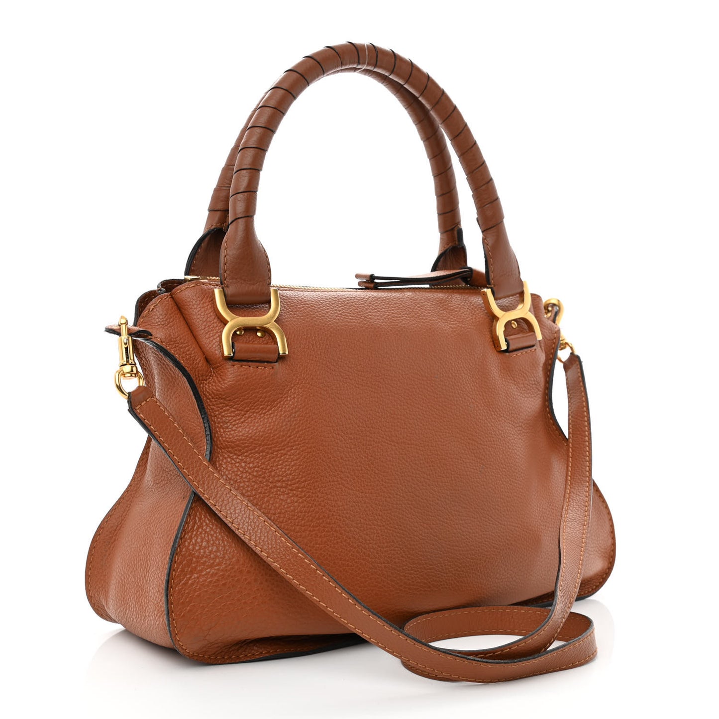 Calfskin Small Marcie Satchel Tan