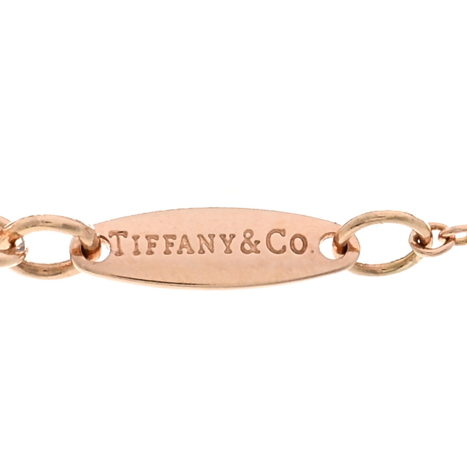 Tiffany 18K Rose Gold Diamond .10ct Elsa Peretti Diamonds by the Yard Pendant Necklace 4 of 5