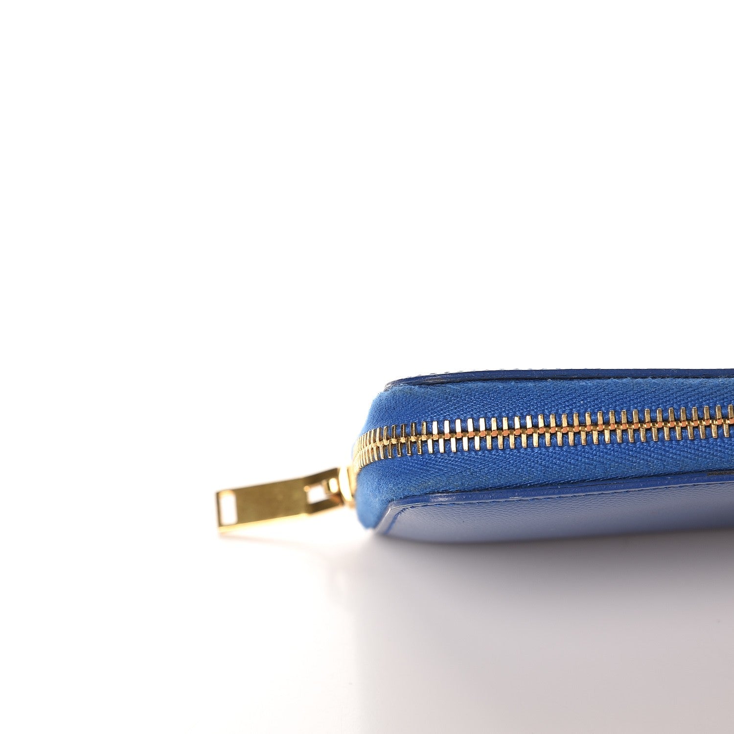 Saint Laurent Patent Grain De Poudre Classic Letters Zip Around Wallet Royal Blue 9 of 10