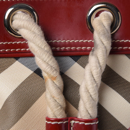 Burberry Patent Nova Check Nautical Tote Berry Red 11 of 14