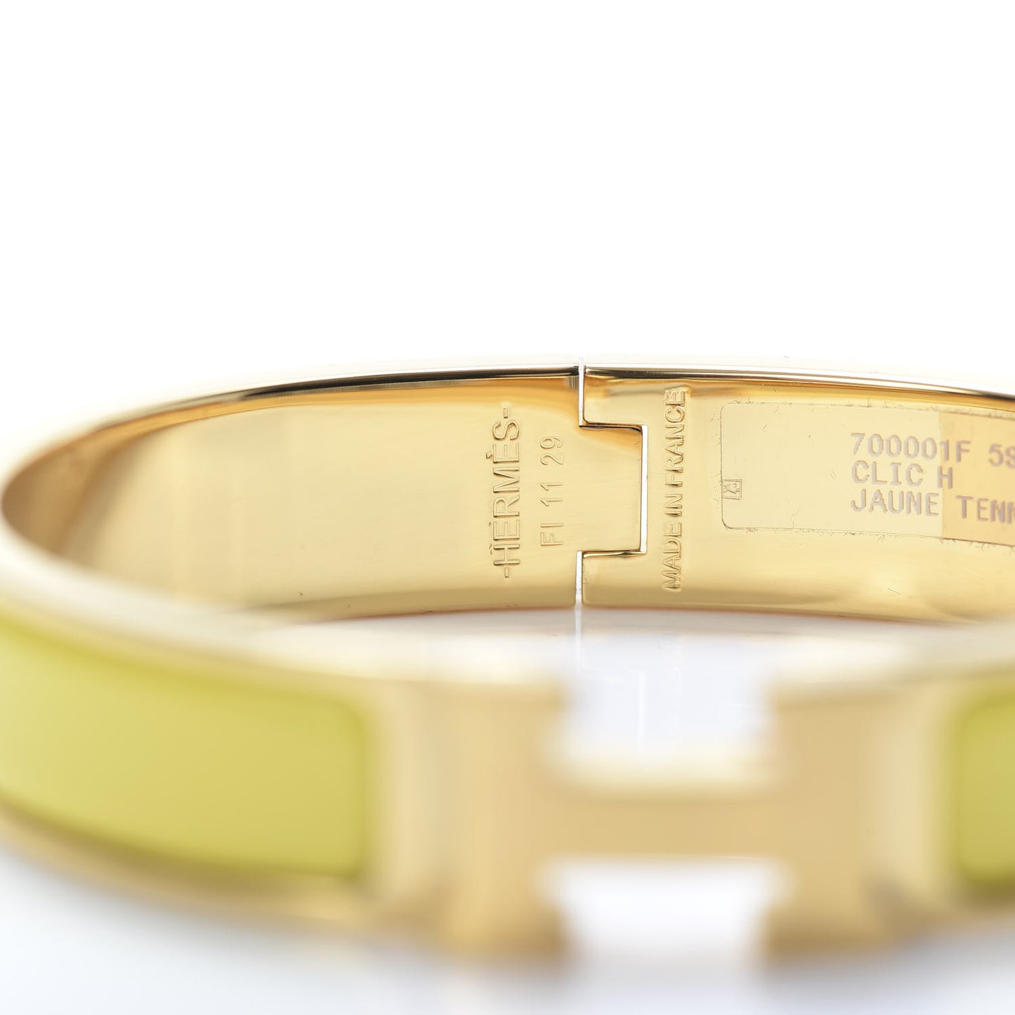 Enamel Narrow Clic Clac H Bracelet PM Jaune Tennis