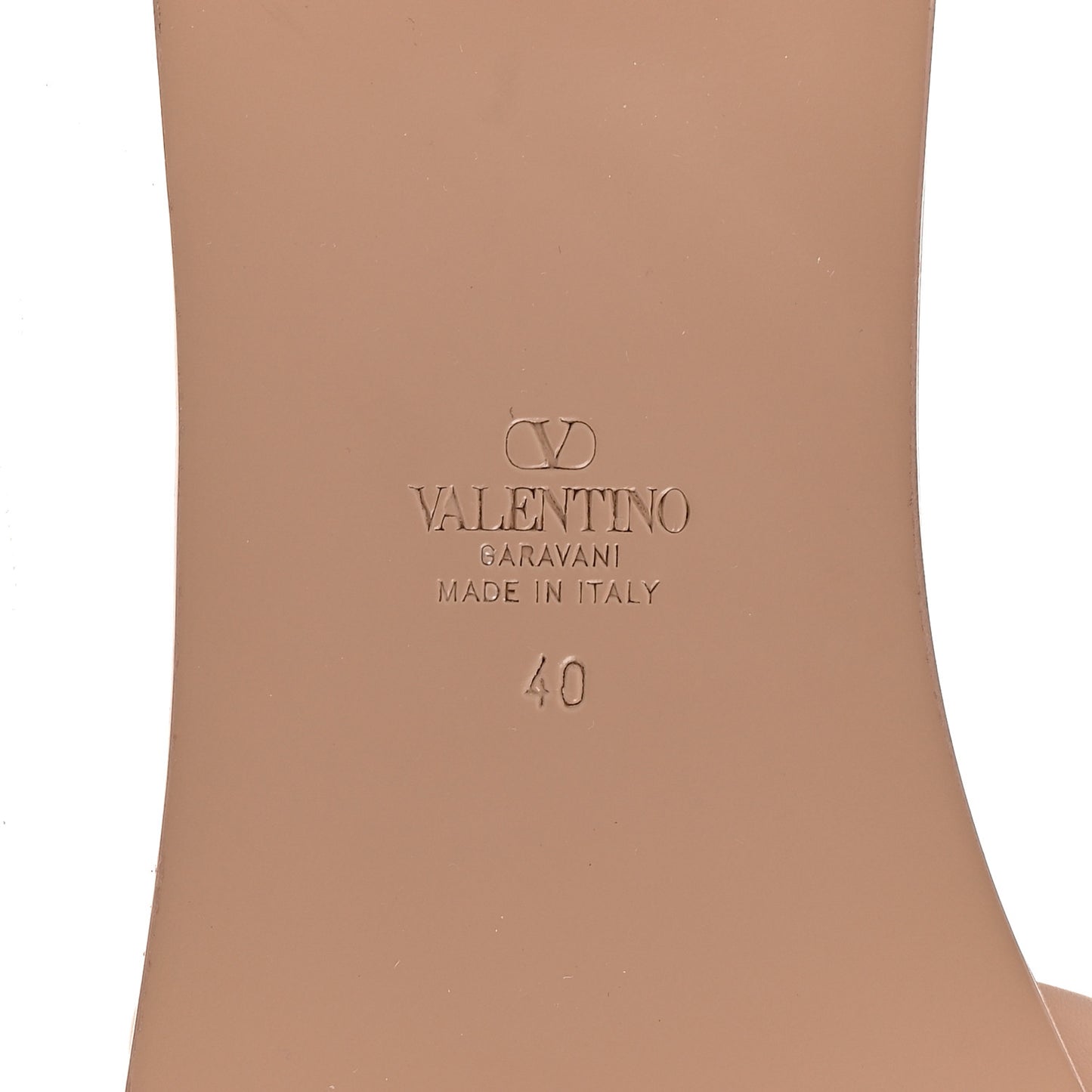 Calfskin Vlogo Flat Slide Sandals 40 Rose Canelle