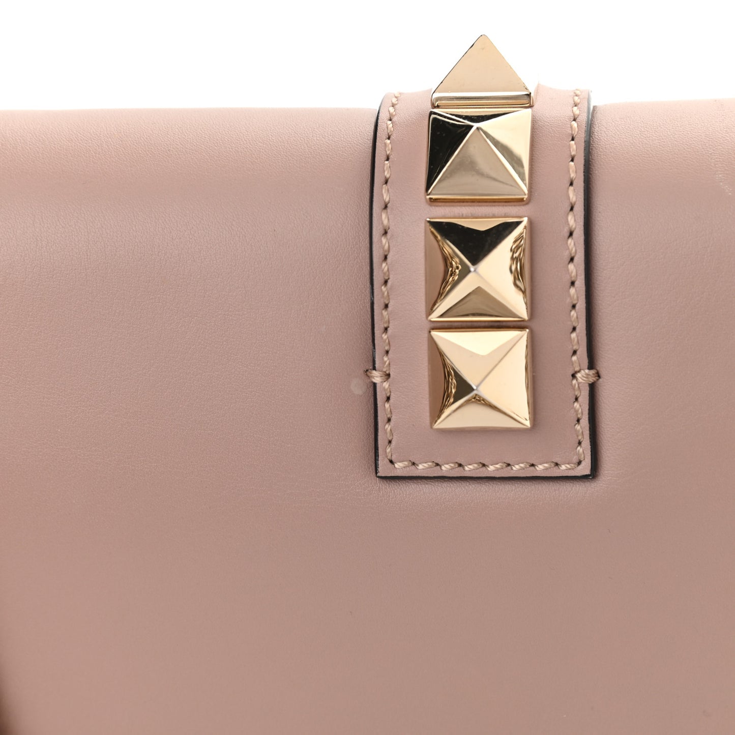 Vitello Medium Glam Lock Rockstud Flap Poudre