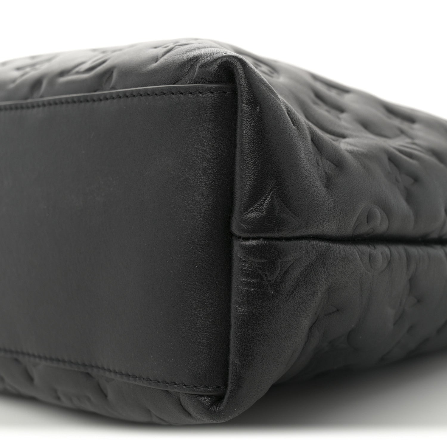 Louis Vuitton Lambskin Embossed Monogram Coussin Hobo MM Black 10 of 11