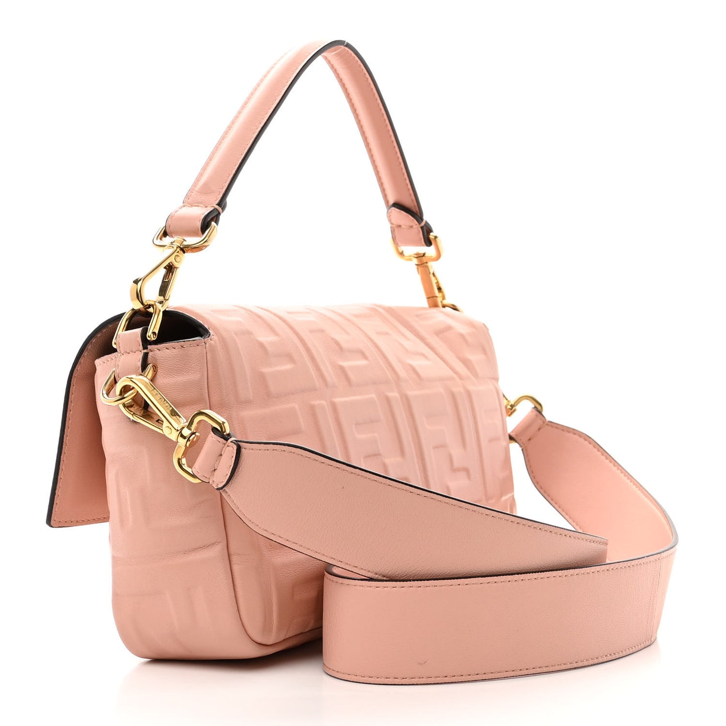 Nappa FF 1974 Embossed Baguette Rosa Bourbon