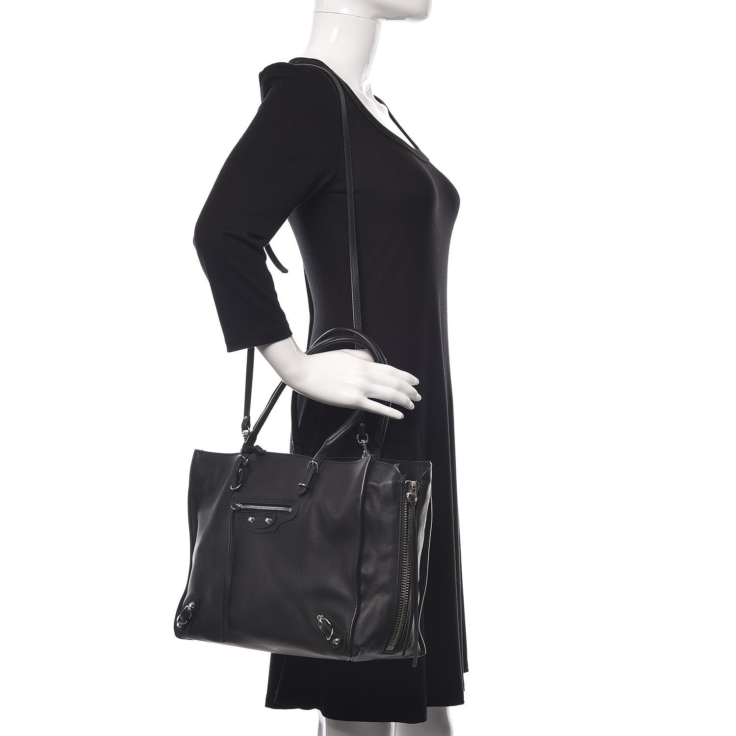 Balenciaga Veau Papier B4 Zip Around Tote Black 2 of 14