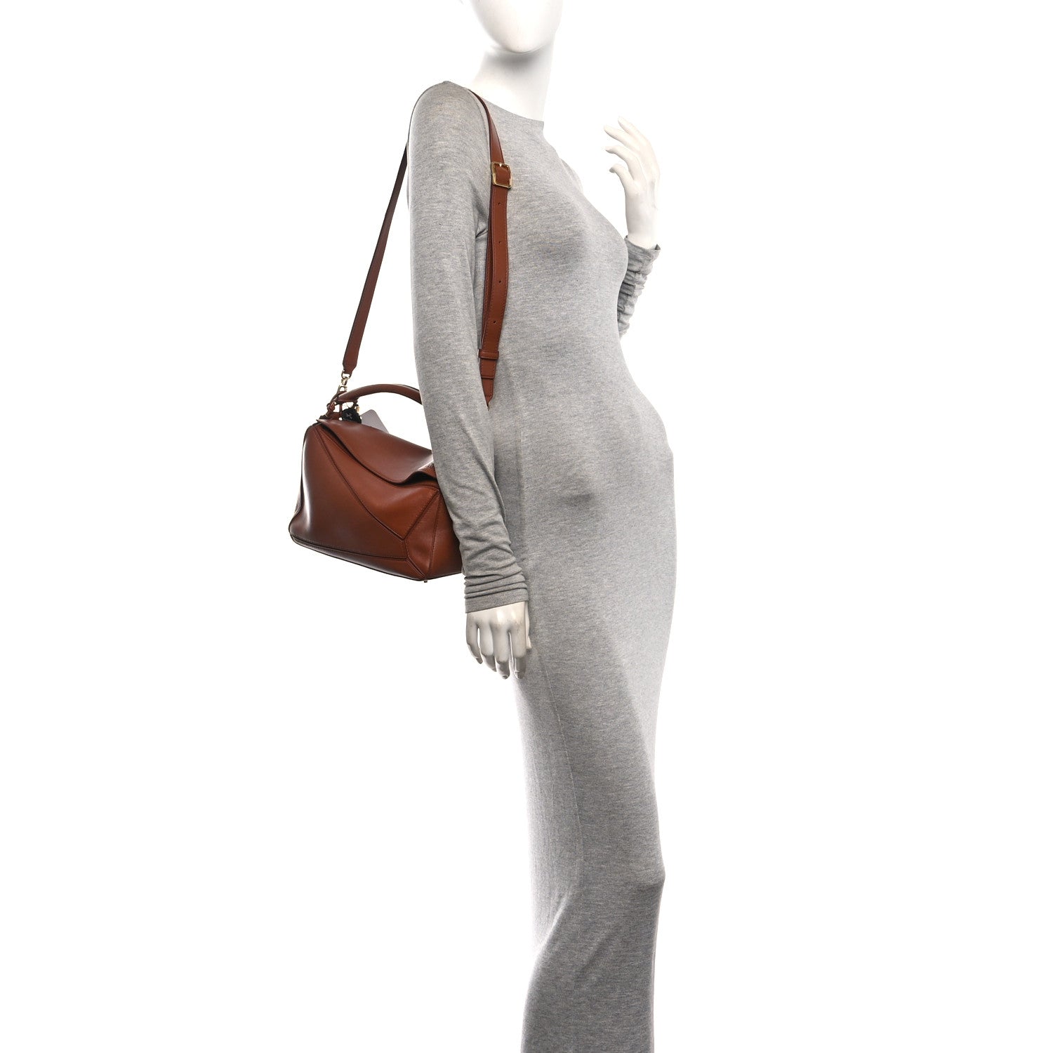 Loewe Nappa Lambskin Small Featherlight Puzzle Bag Pecan 2 of 10