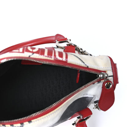Christian Dior Canvas Hardcore Pierced Boston Black Red White 5 of 10