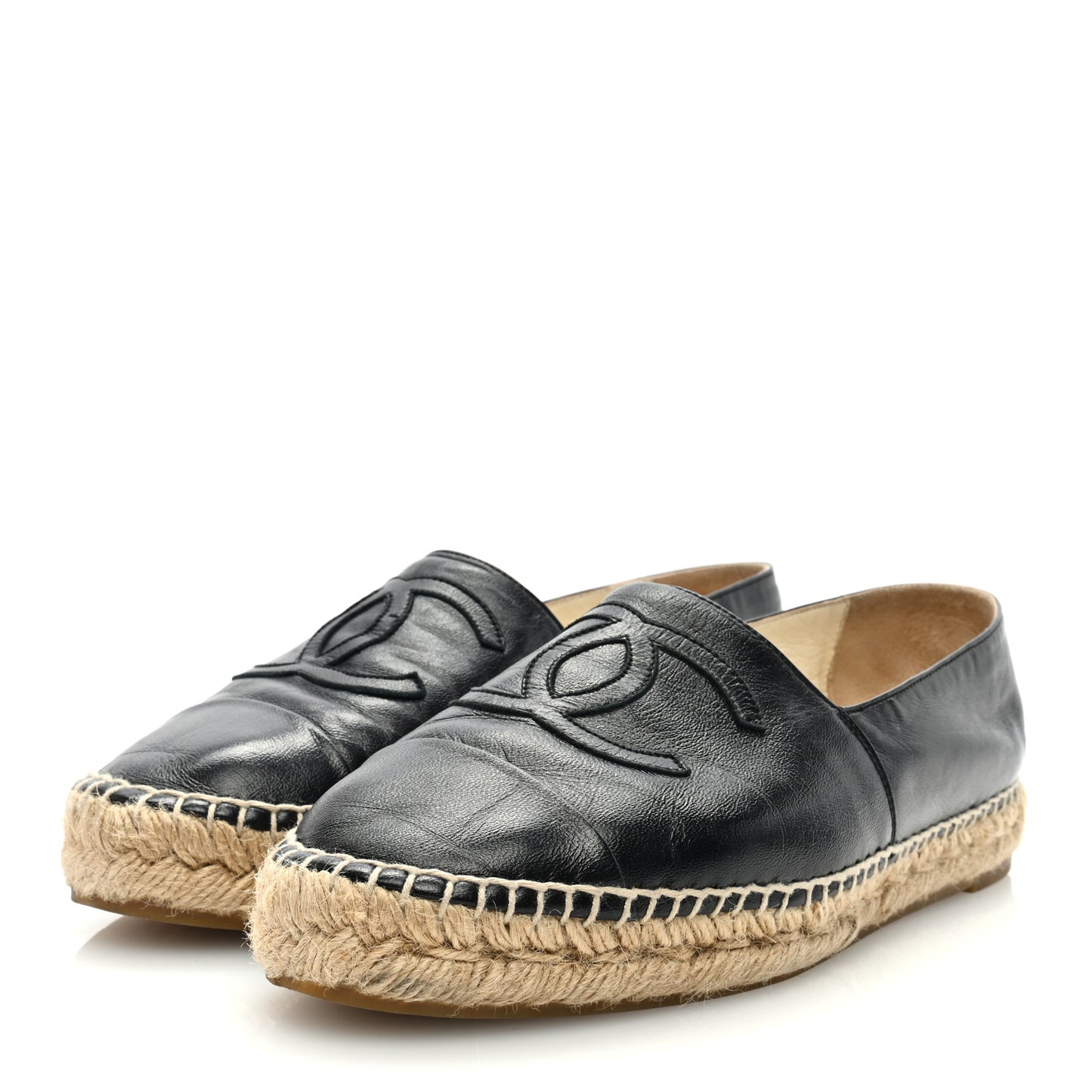 Lambskin CC Espadrilles 38 Black