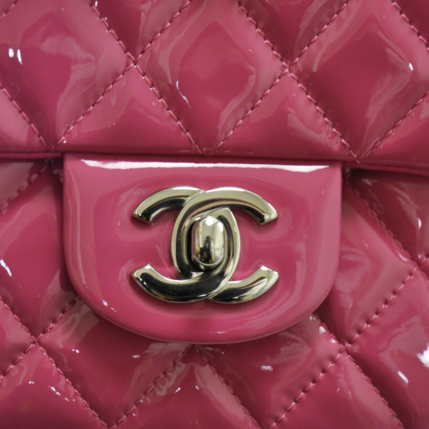 Chanel Patent Quilted Medium Double Flap Pink 10 of 10