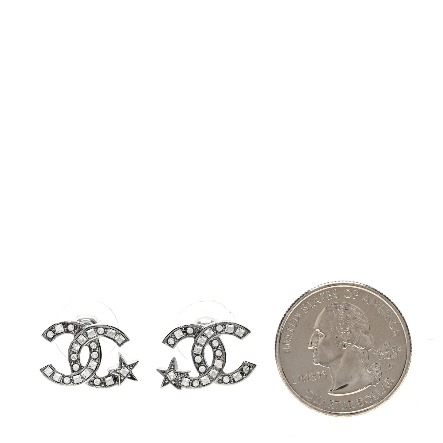 Crystal CC Starfall Earrings Silver