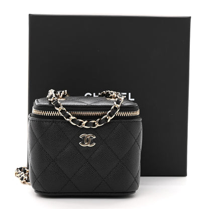 Chanel Caviar Quilted Mini Vanity Case With Chain Black 12 of 12