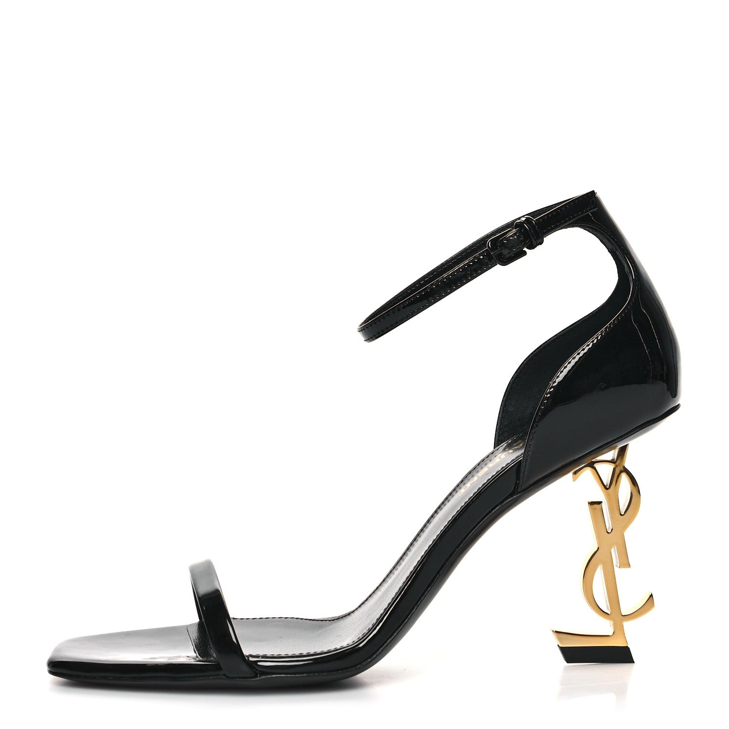 Saint Laurent Patent Calfskin Opyum 85 Sandals 36.5 Black 1 of 9