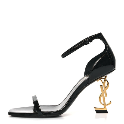 Saint Laurent Patent Calfskin Opyum 85 Sandals 36.5 Black 1 of 9