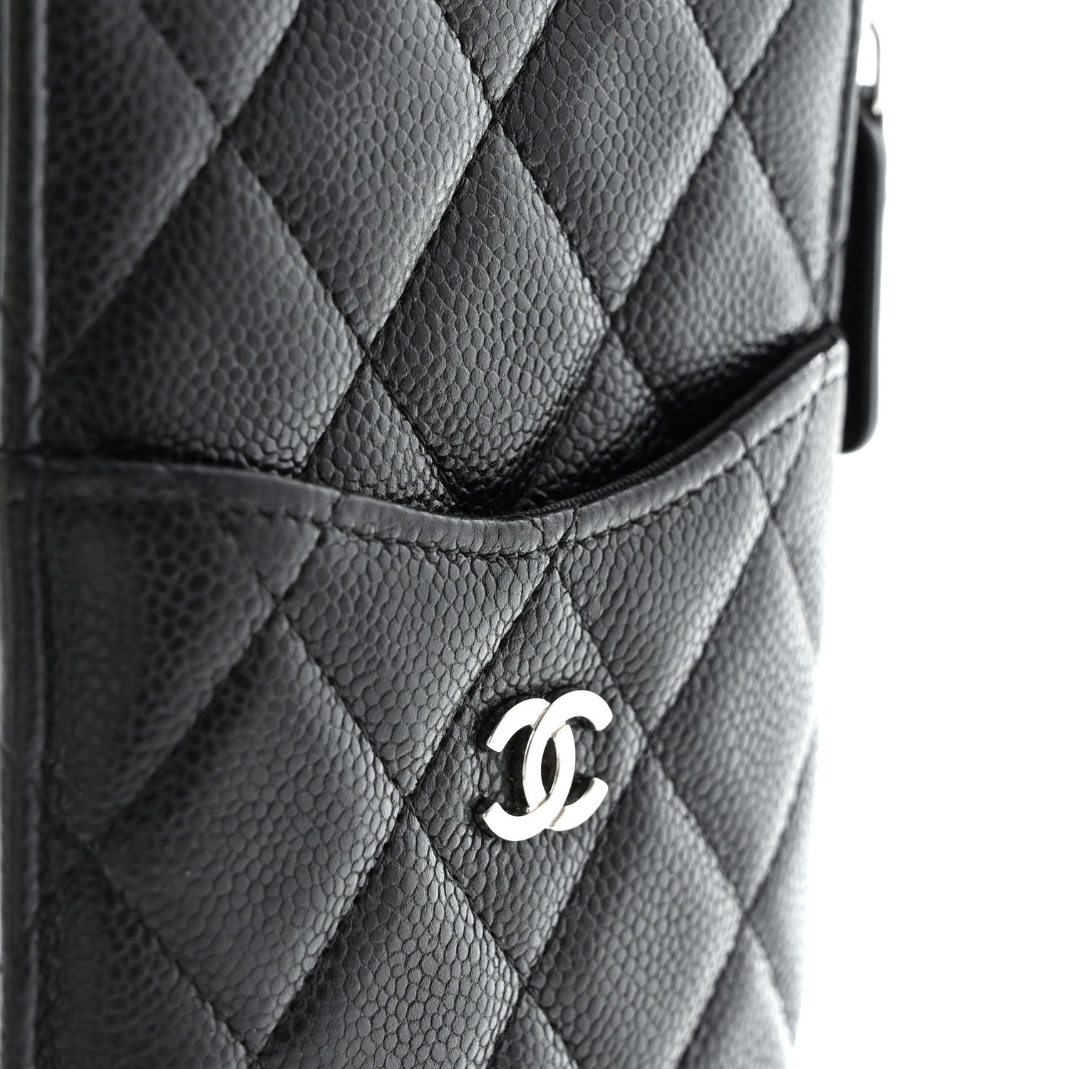 Chanel Caviar Quilted Classic Flat Wallet Pouch Black 9 of 12