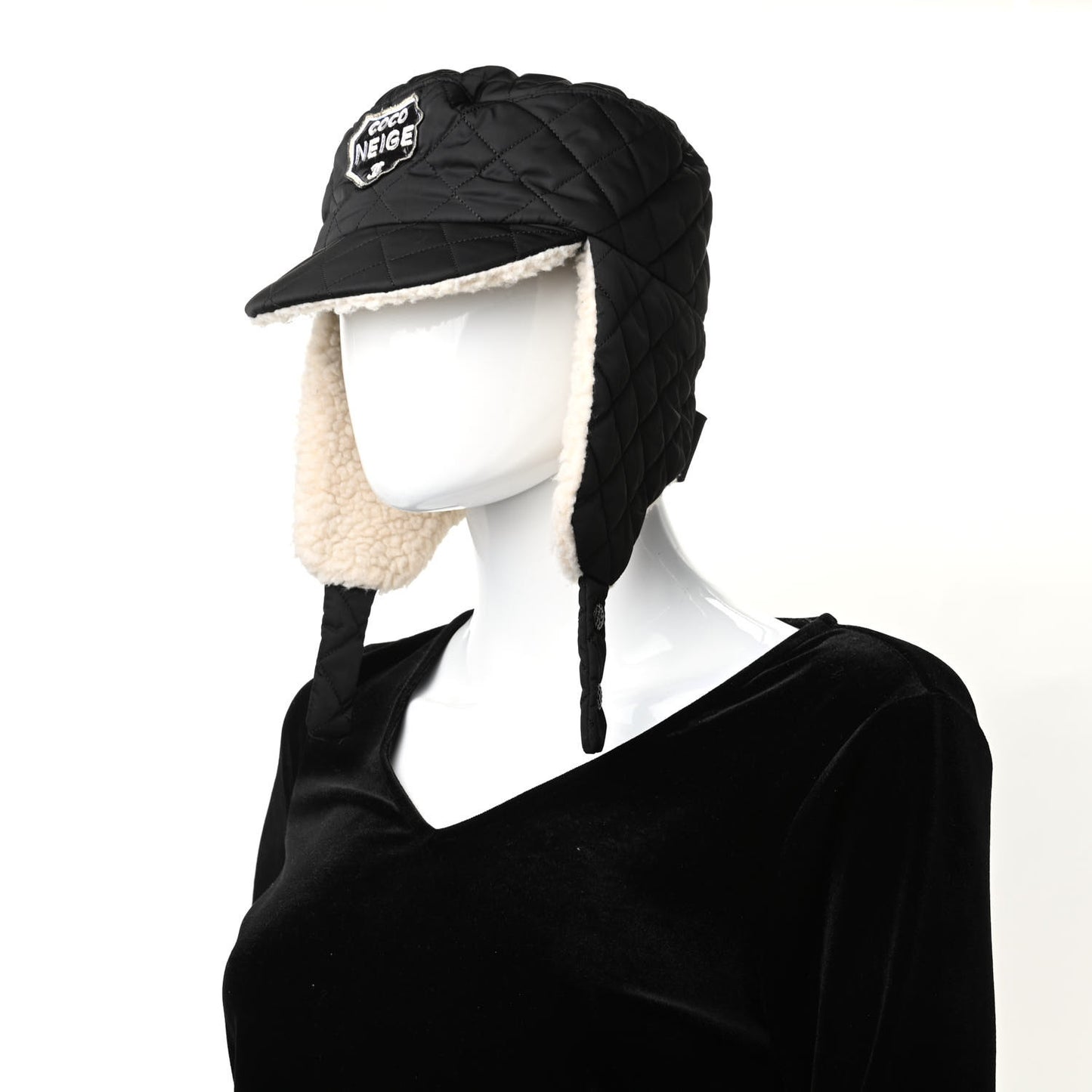 Nylon Quilted Coco Niege Hat M Black