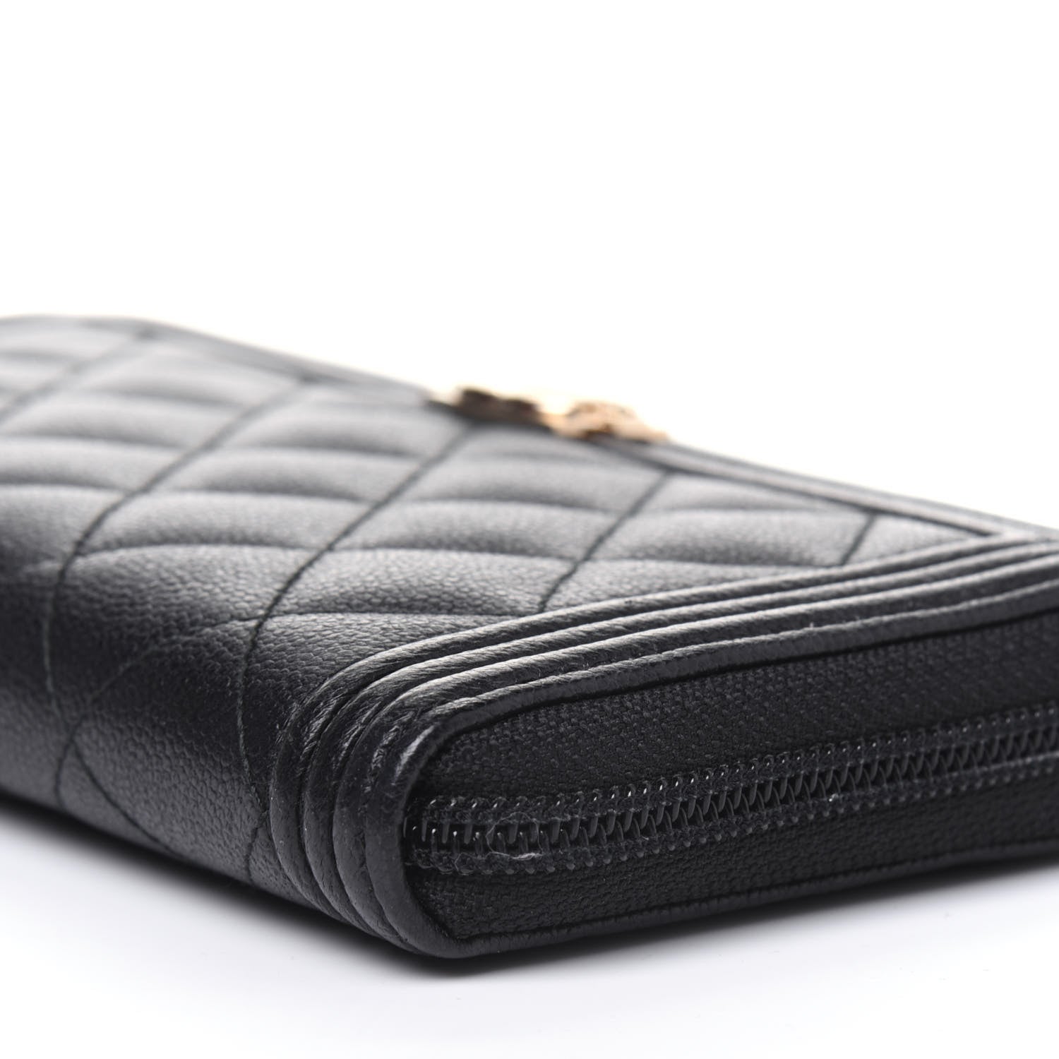 Chanel Caviar Quilted Boy Long Zip Around Wallet Black 12 of 14