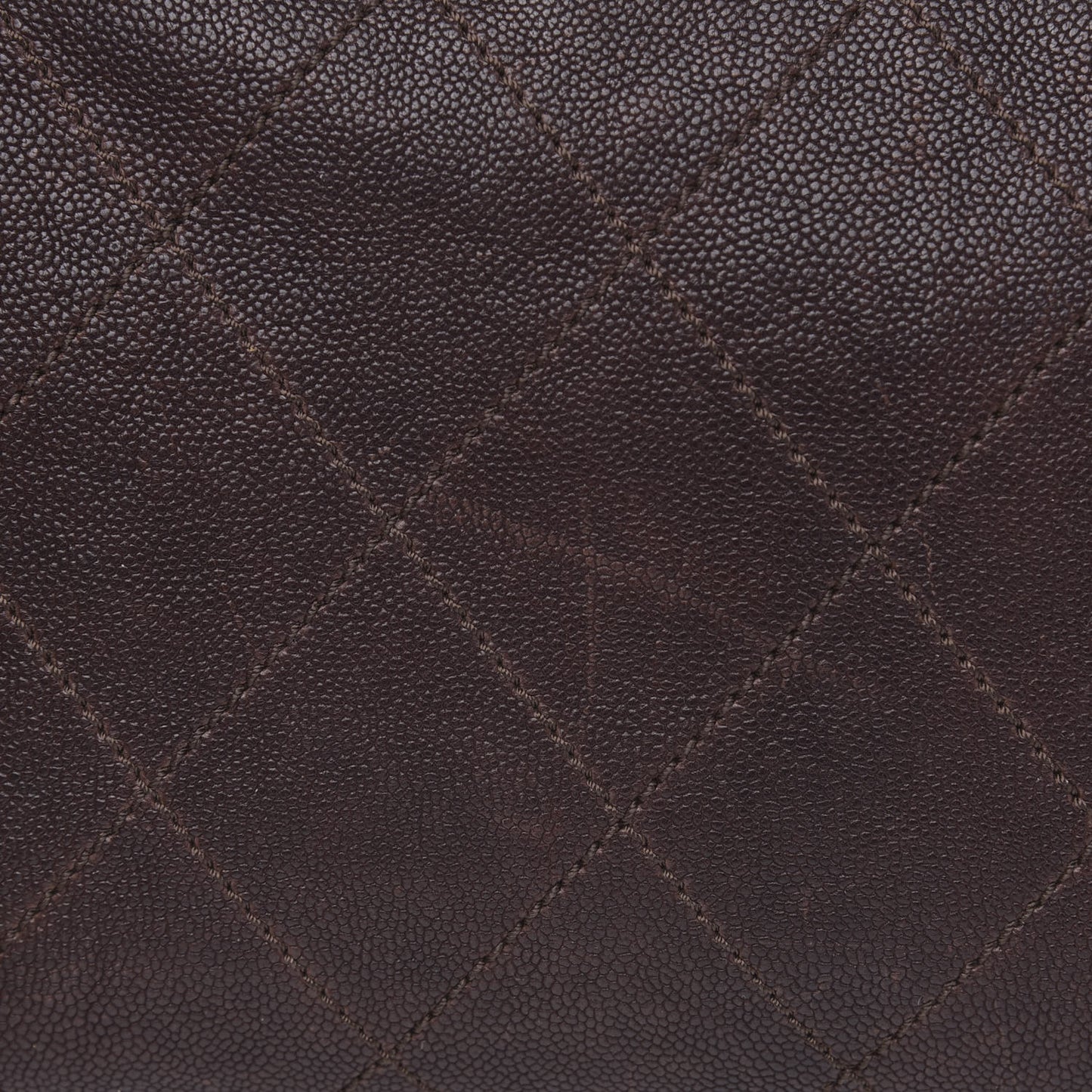 Caviar Quilted Bowler Tote Brown