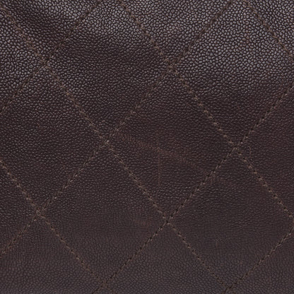 Chanel Caviar Quilted Bowler Tote Brown 15 of 17