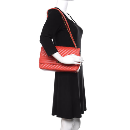 Chanel Shiny Goatskin Diagonal Quilted Small Flap Red 2 of 12