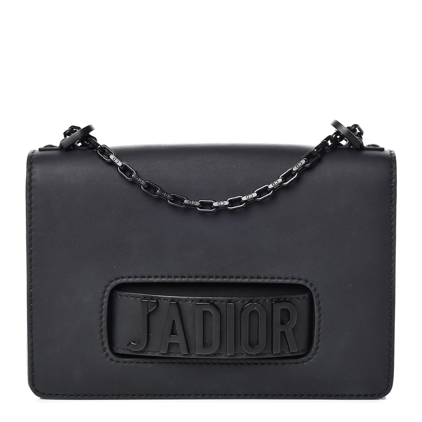 Ultra Matte Calfskin J'Adior Chain Flap Bag Black