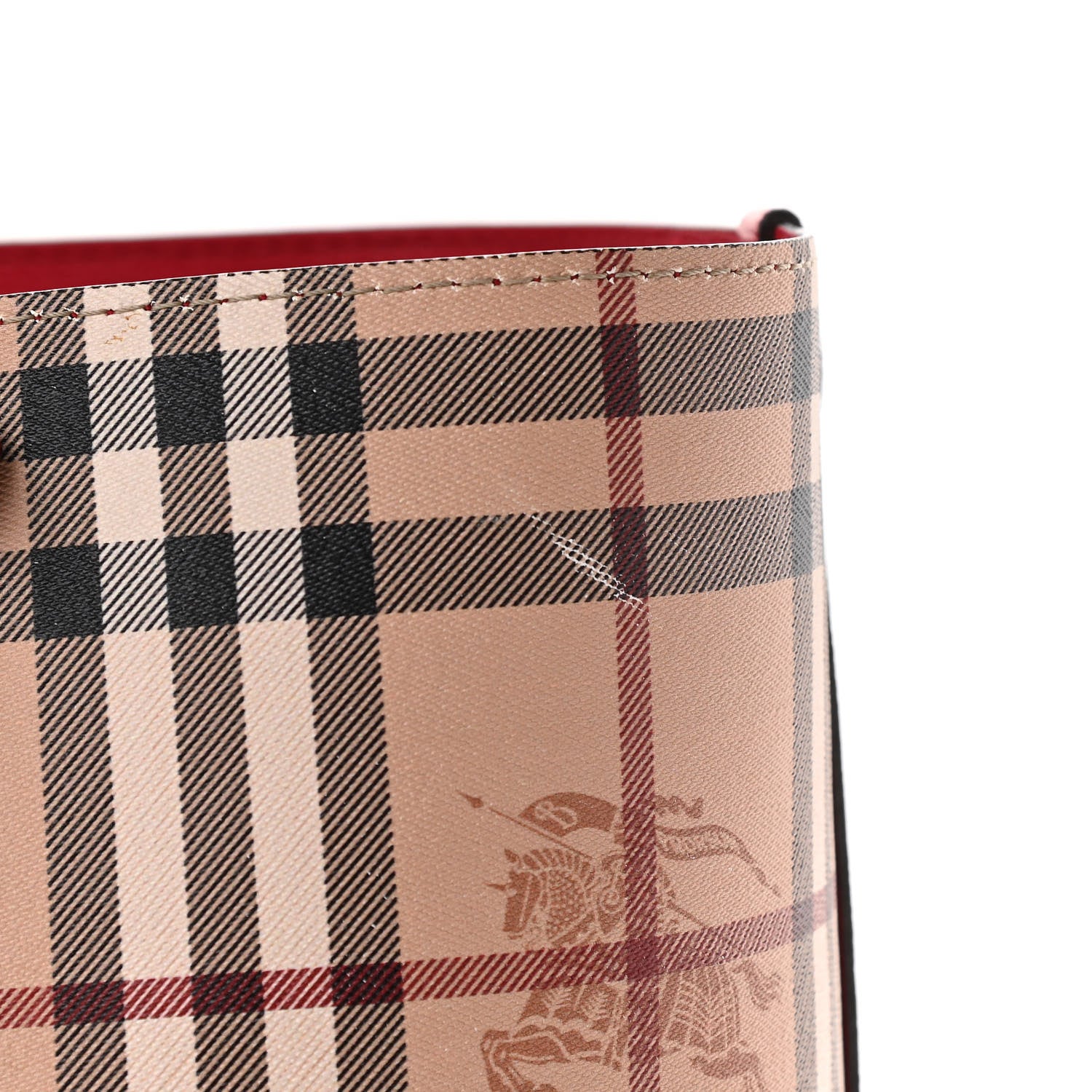 Burberry Haymarket Check Small Reversible Tote Poppy Red 21 of 26