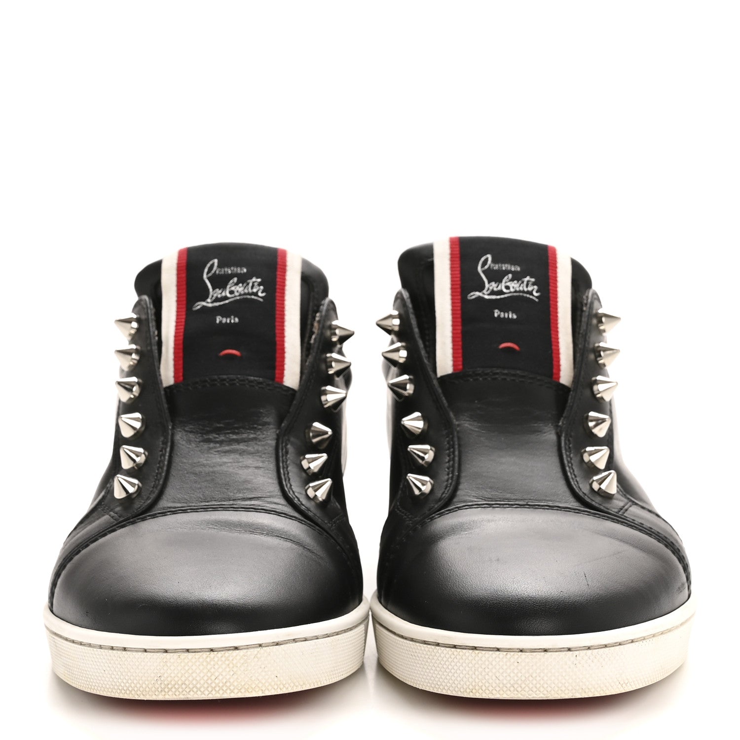 Christian Louboutin Calfskin Fique A Vontade Flat Sneakers 38.5 Black 3 of 12