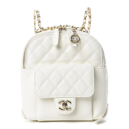 Chanel Caviar Quilted Small CC Day Backpack White 1 of 9