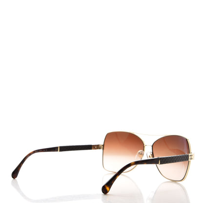 Chanel Pilot Quiltied Sunglasses 4196-Q Gold 4 of 9