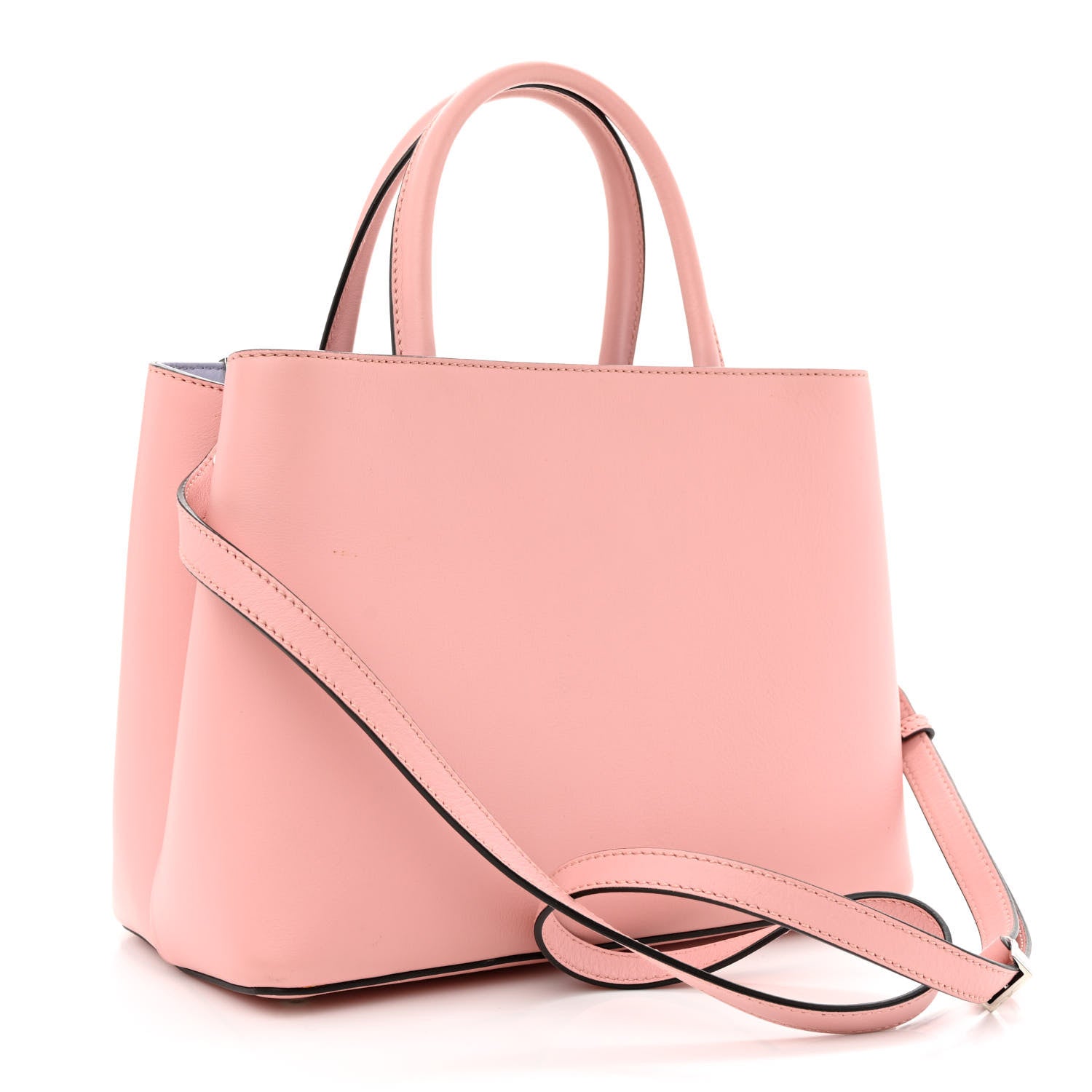 Fendi Vitello Dolce Century Petite 2Jours Tote Bubblegum Lilla Oliva 3 of 11