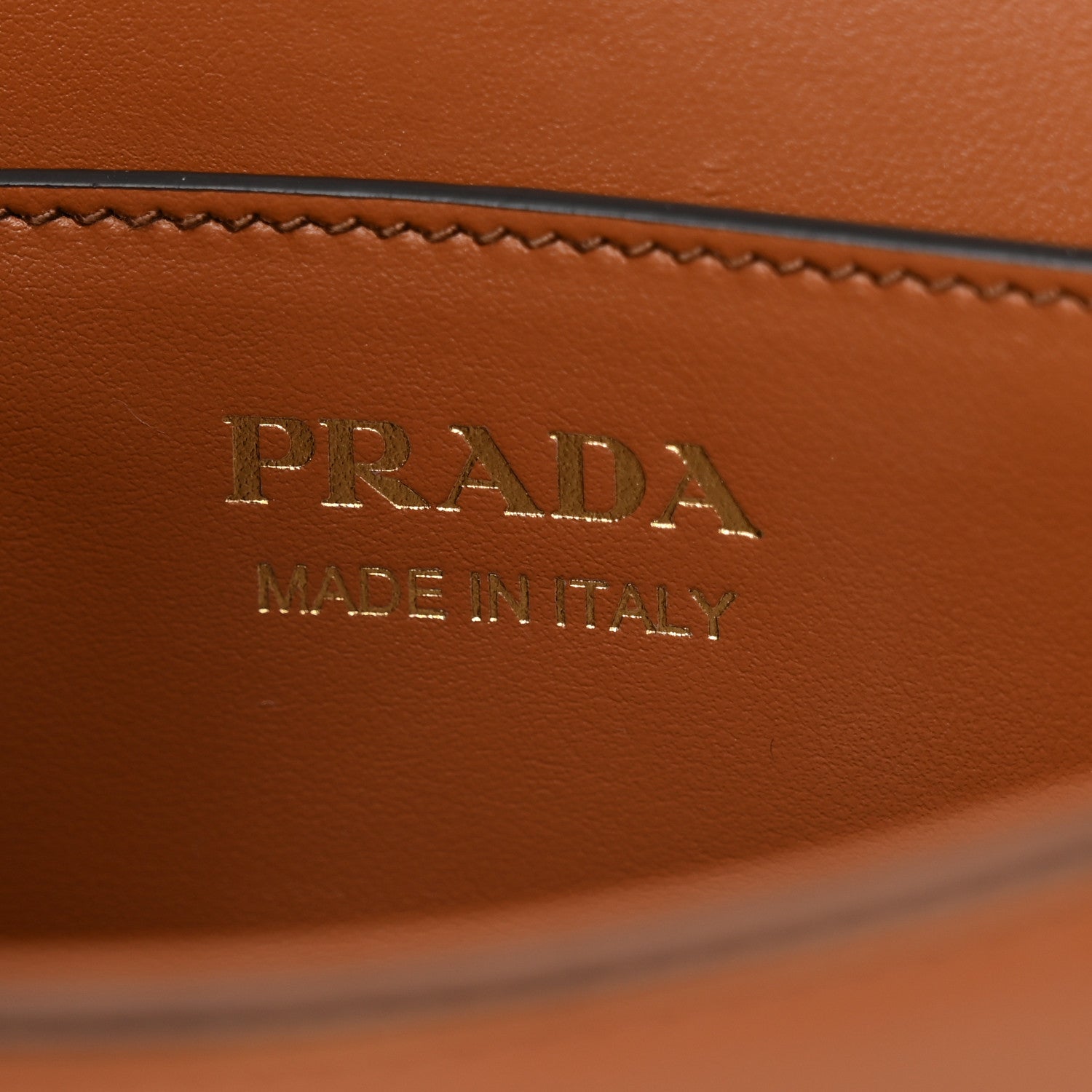 Prada Soft Calfskin Metal Triangle Logo Flap Shoulder Bag Cognac 7 of 13