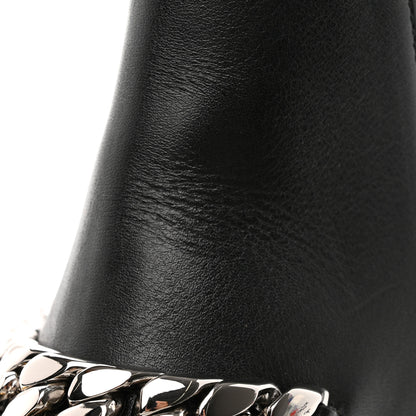 Gucci Flores Calfskin Horsebit Chain Ankle Boots 39 Black 9 of 11