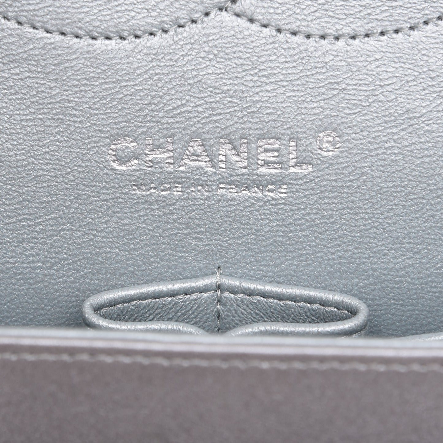 Metallic Lambskin Quilted Jumbo Double Flap Silver