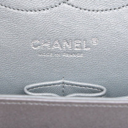 Chanel Metallic Lambskin Quilted Jumbo Double Flap Silver 7 of 8