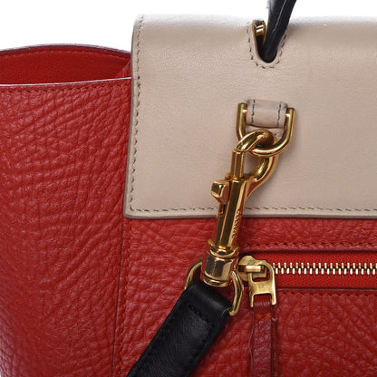 Celine Elephant Calfskin Mini Tri-Color Belt Bag Vermillion 18 of 19