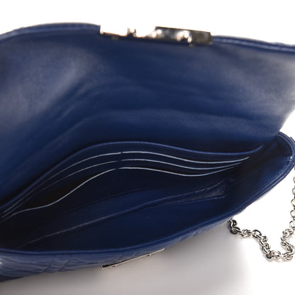 Christian Dior Lambskin Cannage New Lock Pouch Blue 5 of 9