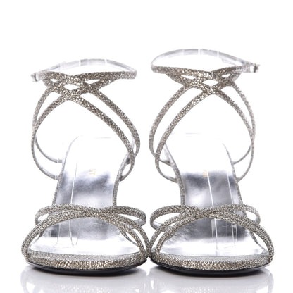 Saint Laurent Metallic Mesh Kate 80 Strap Sandals 39 Platino 2 of 8