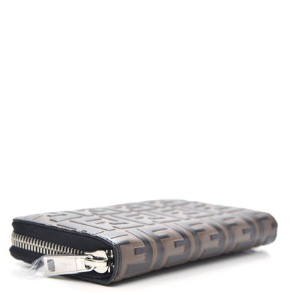 Fendi Vitello F is Fendi Bi-Color FF 1974 Embossed Zip Around Wallet Maya Black 4 of 8
