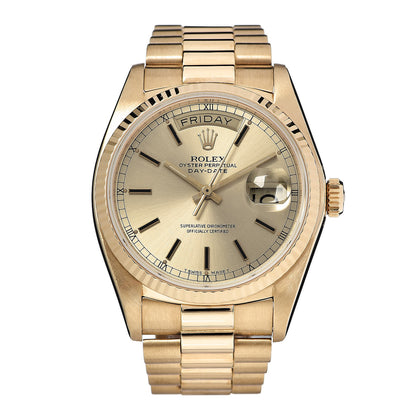 Rolex 18K Yellow Gold 36mm Oyster Perpetual Day-Date President Watch Champagne 18038 1 of 9