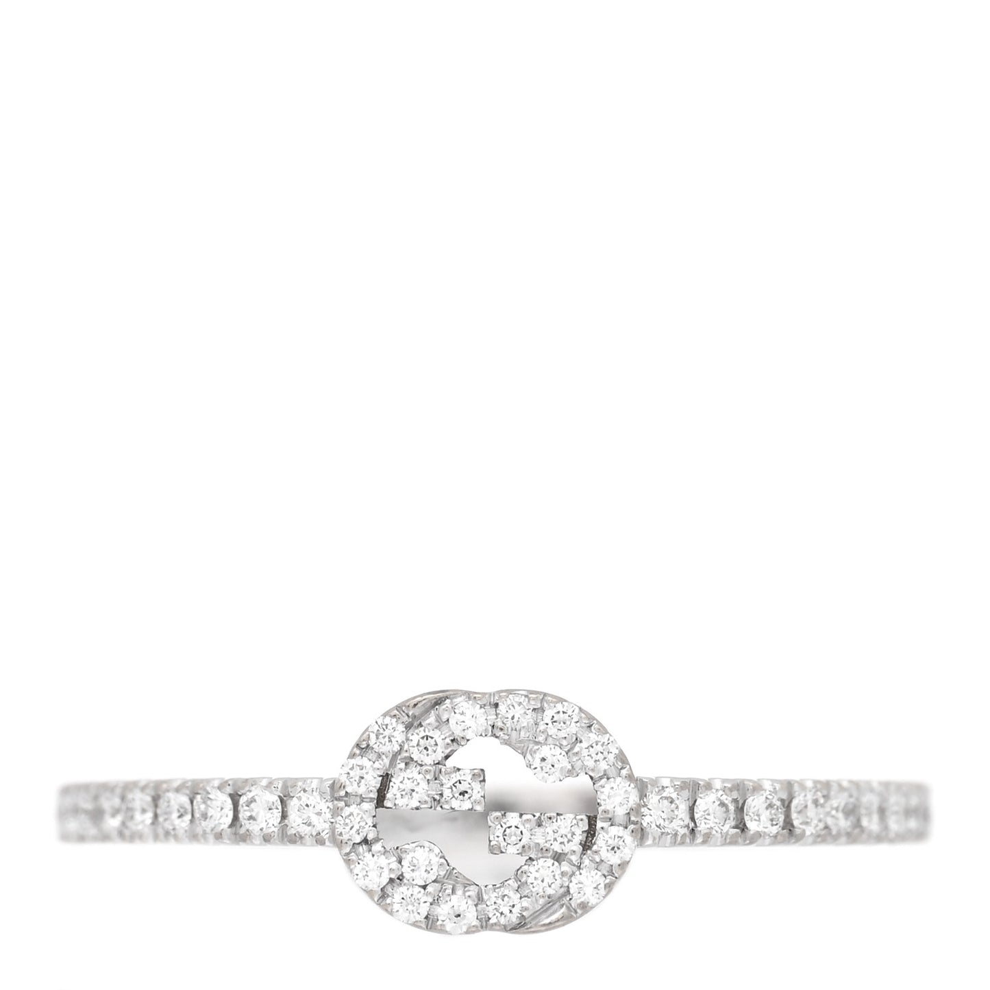18K White Gold Diamond Interlocking G Ring  53 6.5