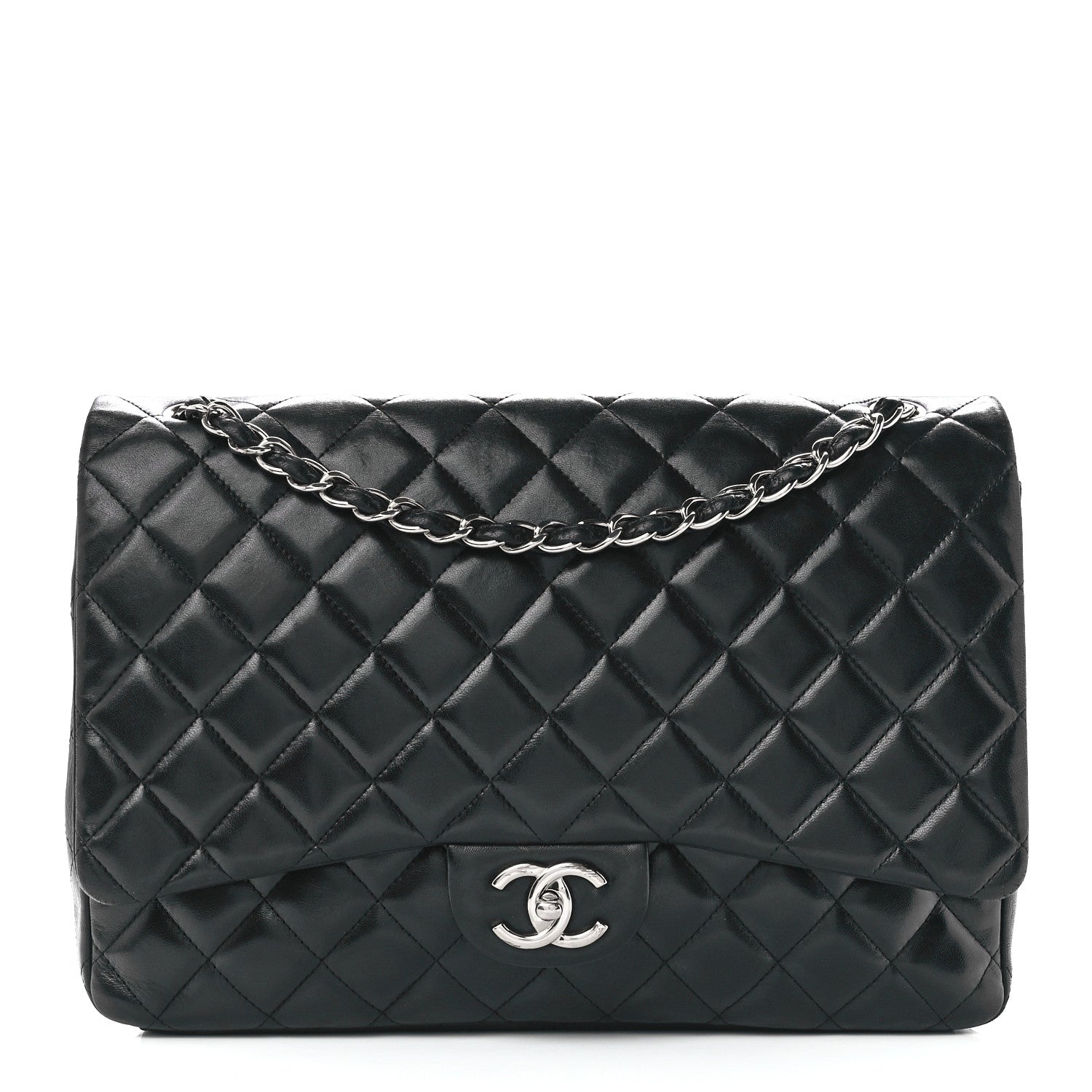 Chanel Lambskin Quilted Maxi Double Flap Black 1 of 12