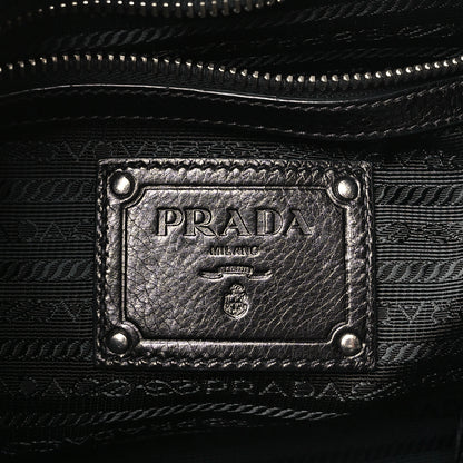 Prada Glace Calf Zebra Hobo Black Red 10 of 25