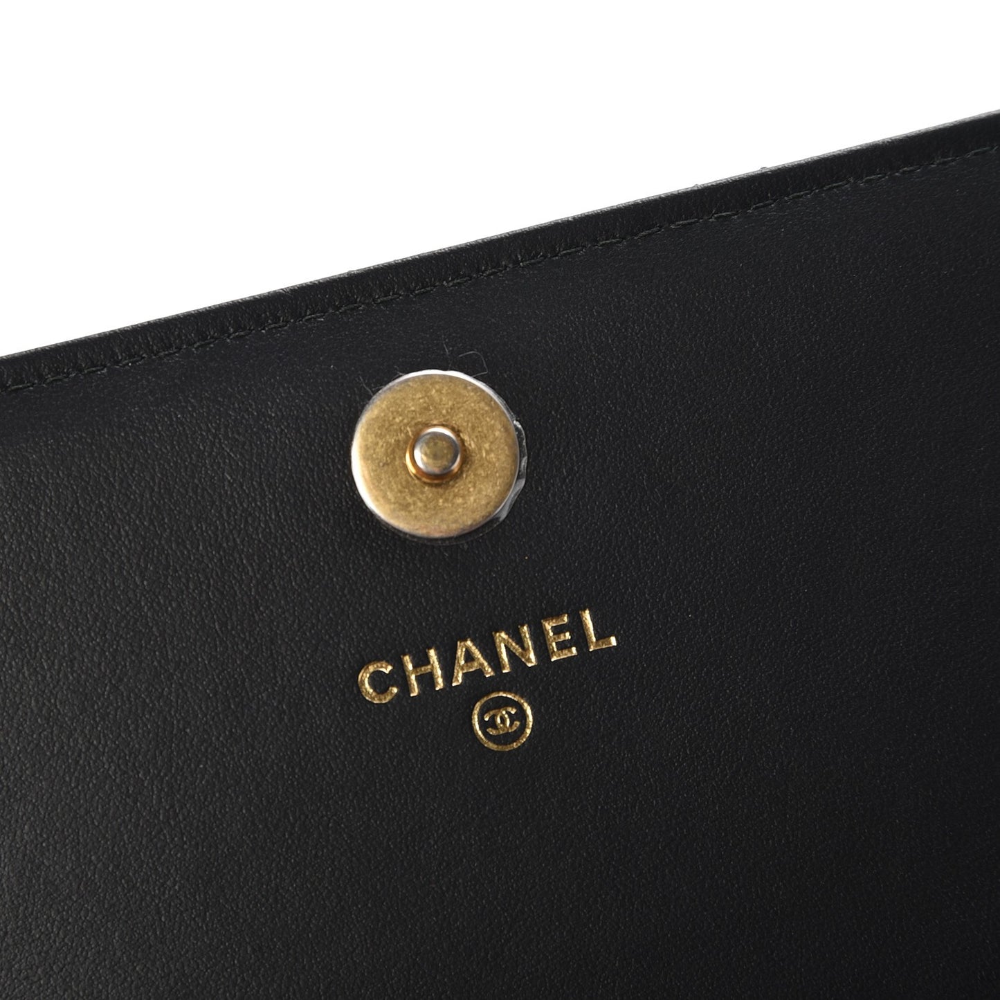 Letter Calfskin Embossed Quilted Square Wallet On Chain WOC Black