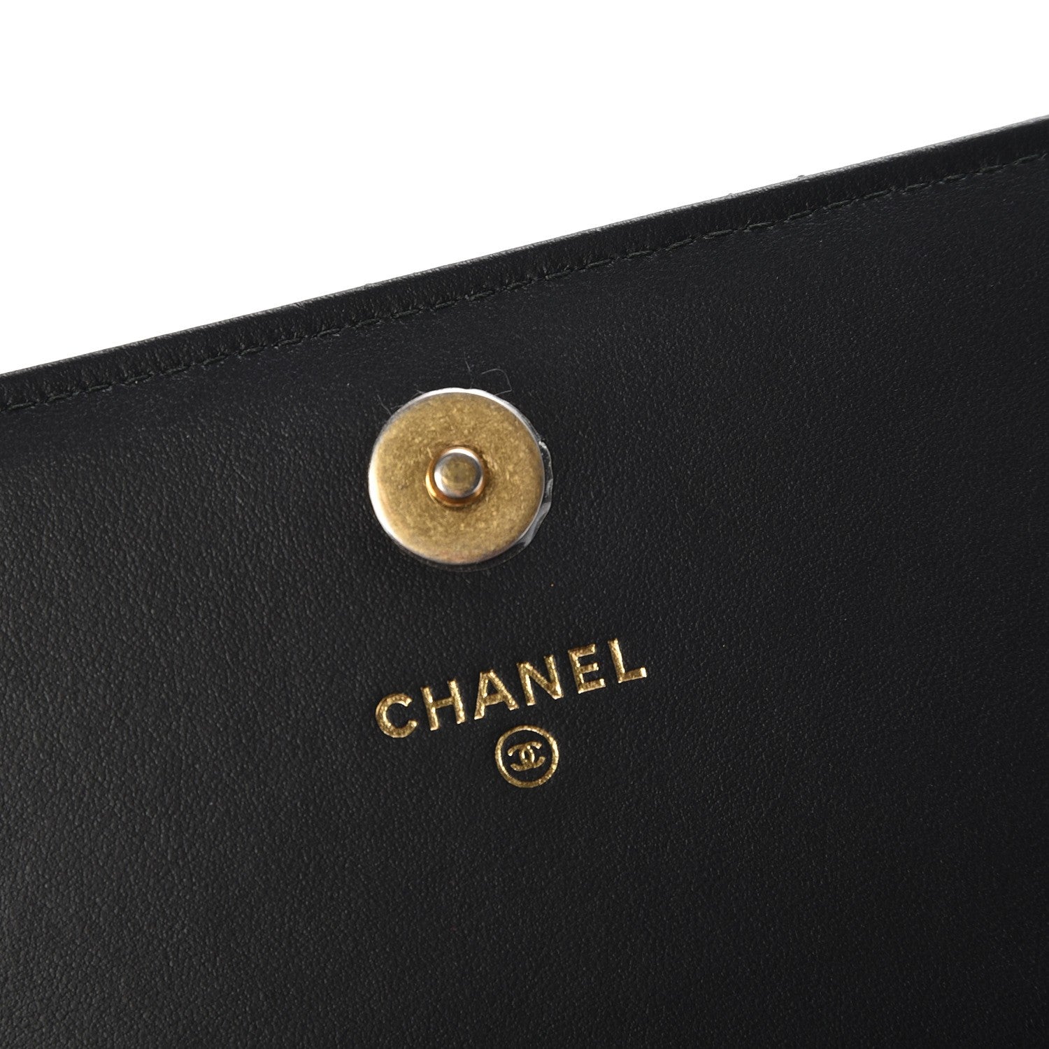 Chanel Letter Calfskin Embossed Quilted Square Wallet On Chain WOC Black 6 of 10
