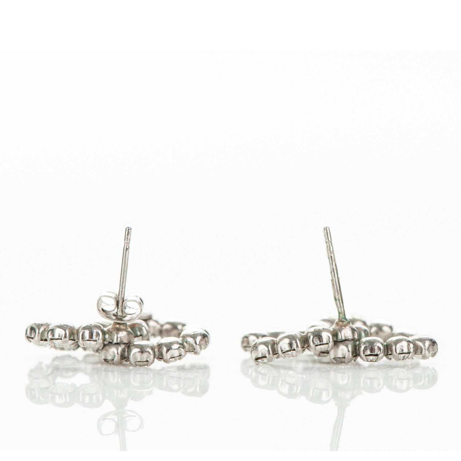 Chanel Crystal CC Earrings Silver 3 of 4